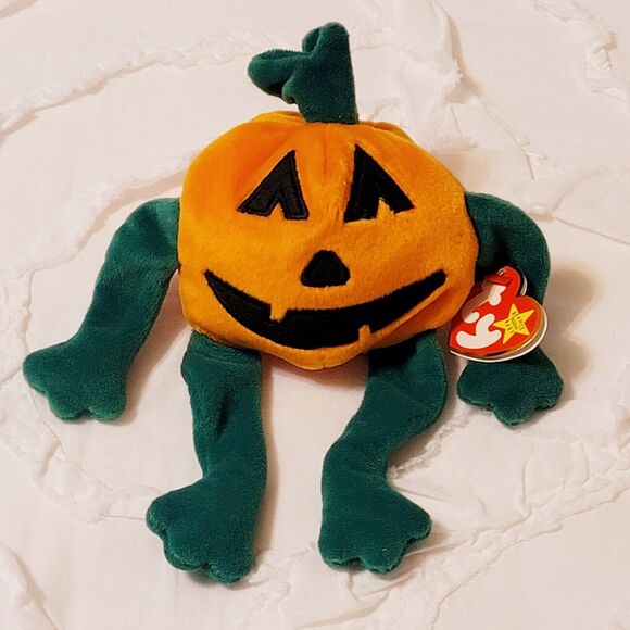 Halloween Plush Ghost SHEETS Pumpkin PUMKIN Ty Beanie Babies Stuffed Animals - Picture 2 of 12